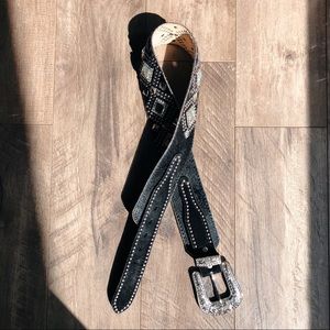 Genuine Leather Embellished Western Hip Belt